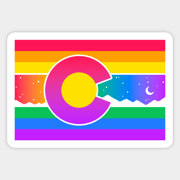 Colorado Flag Gay Pride Double Rainbow Sticker by FlannMoriath